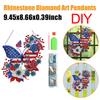 Acrylic American Flag Butterfly Diamond Painting Hanging Pendant Rhinestone Diamond Art Window Pendants for Garden Window Decor