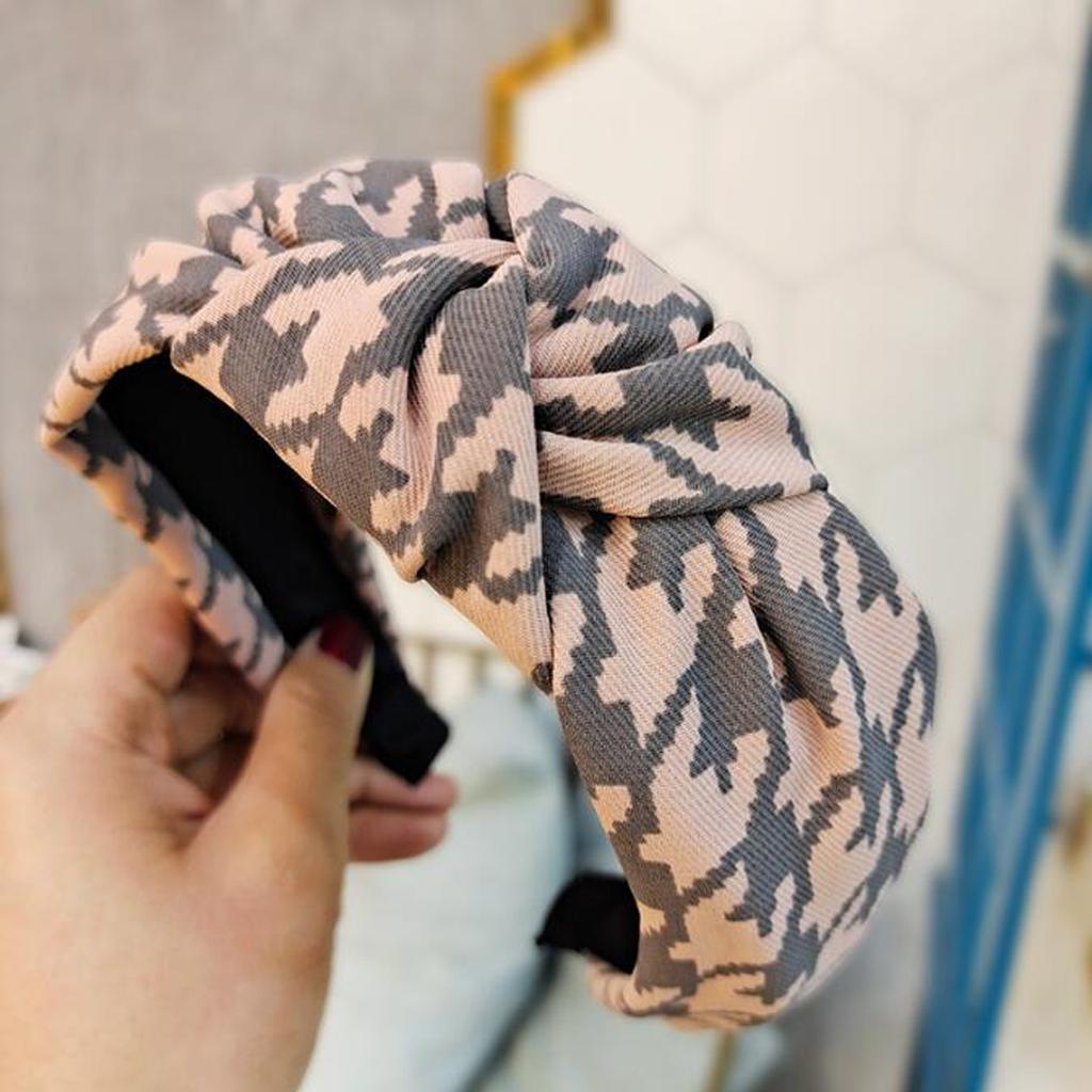 PROLY New Fashion Women Headband Wide Side Classic Thousand-bird Hairband Center Knot Turban Adult Hair Accessories