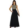 Elegant Women Round Neck Sleeveless Geometric Print Chiffon Dress Long Floor Length Stylish Casual Attire