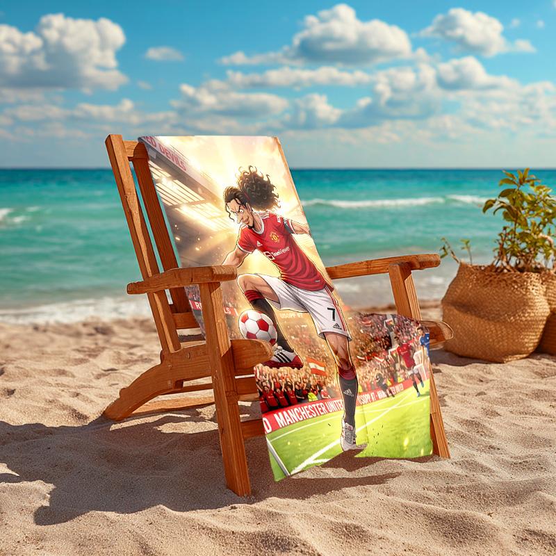 1pc Football Passion Cartoon Quick Dry Microfiber Bath Towel for Swimming Surfing Camping Unisex Holiday. SJT720116