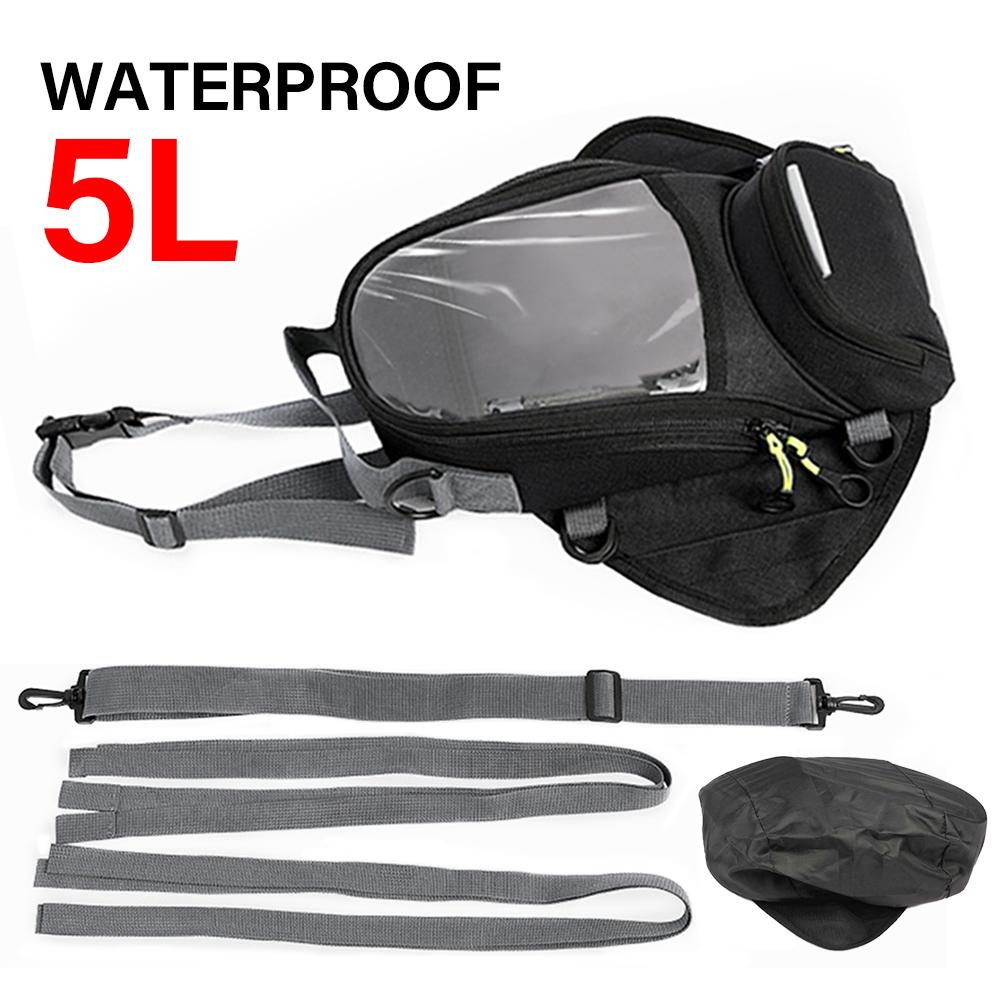 5L Waterproof Motorcycle Fuel Bag Touchable Mobile Phone Navigation Multifunctional Small Oil Package Fixed Straps Shoulder Bag