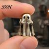 Halloween Theme Metal Figurine Ghost Brass Figurine, Funny Middle Finger Ornament for Creative Gift Friends Table Shelf Mantel Display Home