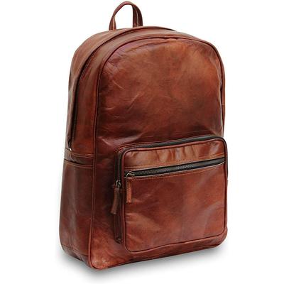 Brown Vintage Genuine Goat Handmade Leather Backpack Rucksack Unisex Shoulder