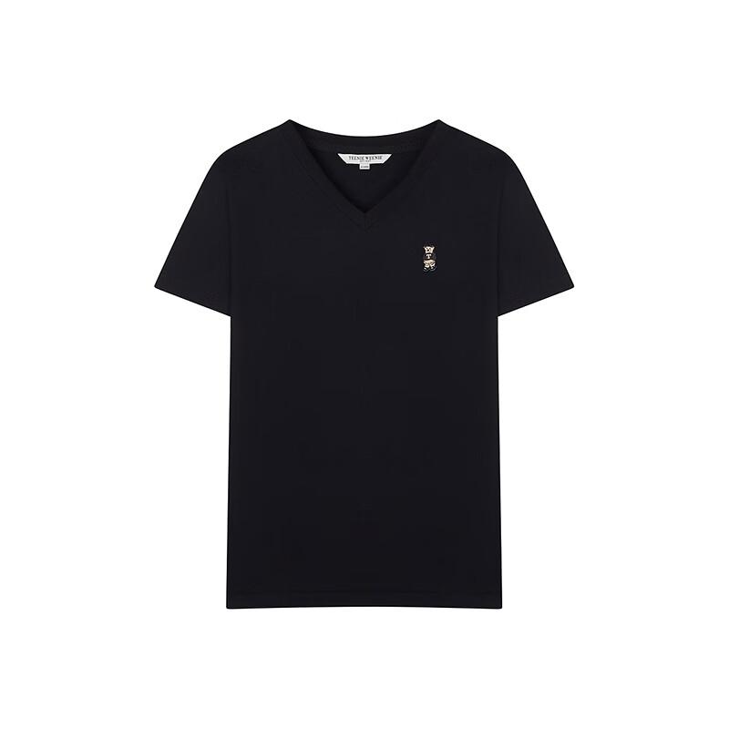 Teenie Weenie Cartoon Bear V-Neck Loose-Fit T-Shirt