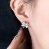 Blumen Ohrstecker Damenmode Leichter Luxus Nischen Design Temperament Ohrringe Sanfter Schleife Leicht Zirkonia Eingelegte Ohrringe