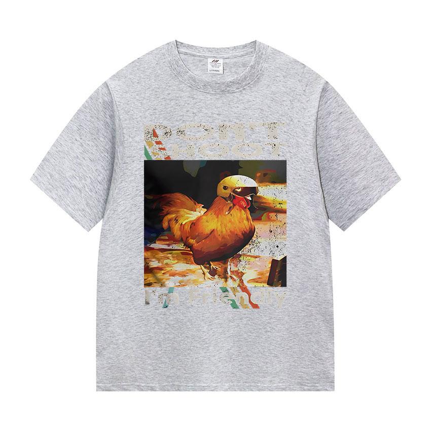 Gamer ARC Raiders Don't Shoot I M Friendly Chicken Funny Graphic T-Shirt Unisex Women Vintage Fashion Oversized 100% Cotton T Shirt