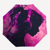 1pc Music Headphones Automatic Folding Umbrella - Compact 8-Rib Design, Durable Plastic & Iron, Lightweight for Outdoor Daily Use224