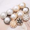 10Pcs 18/20/25Mm Flower Pearl Rhinestones Plastic Shank Buttons For Women Garment Jacket Sweater Handmade Sewing Accessories