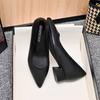 6cm Heel Height-Increasing French Pointed-Toe Black Women's Shoes - Perfect for Skirts and Professional Wear