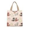 Cute Canvas Lunch Bag Large Capacity Waterproof Tote Bag Print Lunch Box Handbag for Women