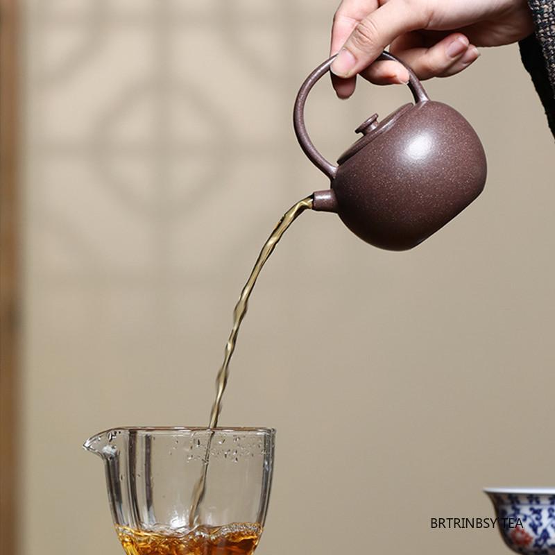 190ml Chinese Yixing Purple Clay Teapot Retro Household Handmade Tea Pot Beauty Tea Infuser Kettle Raw Ore Zisha Tea Set Teaware