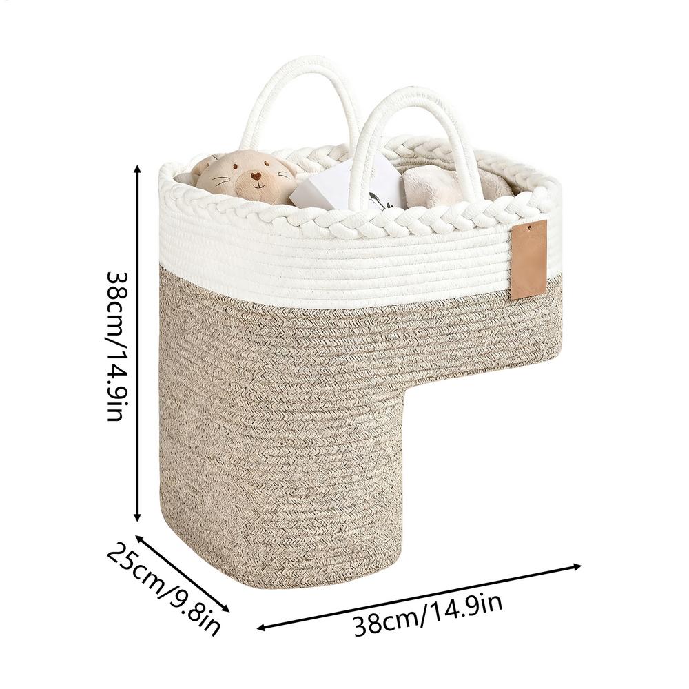 Foldable Stair Storage Basket with Handle Woven Laundry Hamper Organizer for Clothes Toys Books Home Space Saving Solution 8370₽