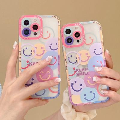Transparante Siliconen Telefoonhoesje Voor Xiaomi Redmi Note 11S 10 Pro 9 9A 9C 9T 8 7 Poco M3 X3 NFC Mi 11T Schattig Lachend Gezicht Cover