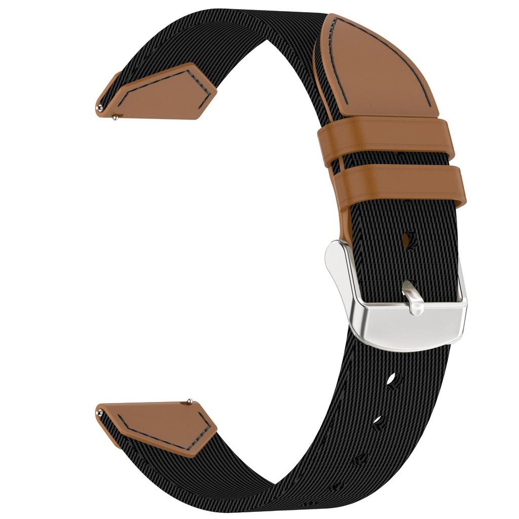 For Huawei Watch GT 5 41mm Watch Strap 18mm Nylon+Leather Adjustable Wrist Band