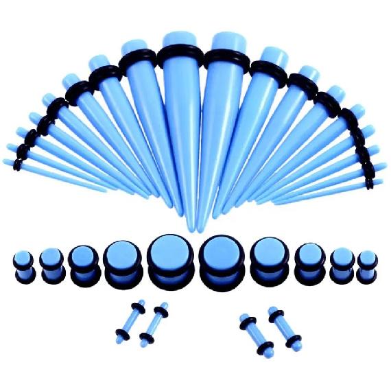 36pcs/lot Acrylic Ear Gauge Taper and Plug Stretching Kits Mixed Color Ear Flesh Tunnel Expansion Body Piercing Jewelry 14G-00G
