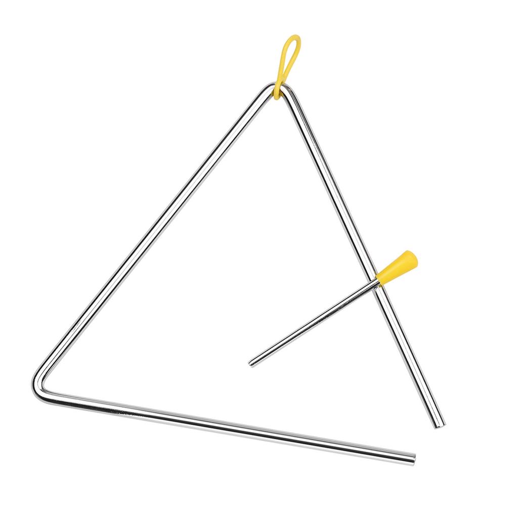 8 Inch Triangle Bell Triangolo with Metal Mallet Idiophone Steel Percussion Children Toddle Kid Rhythm Learning Early