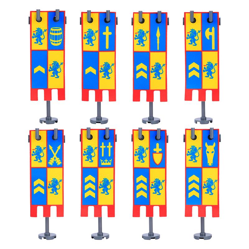 MOC Officer Cape Building Blocks Kit Medieval Lion Knights Figures Accessories Shawl Imitation Fur Cloak Bricks Toys Boys Gift