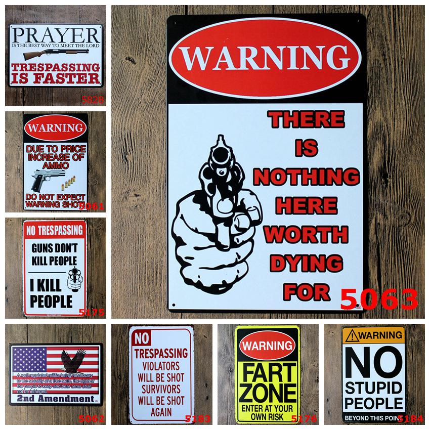 Custom Gun Humor Tin Sign for Restaurant, Bar, or KTV Decor