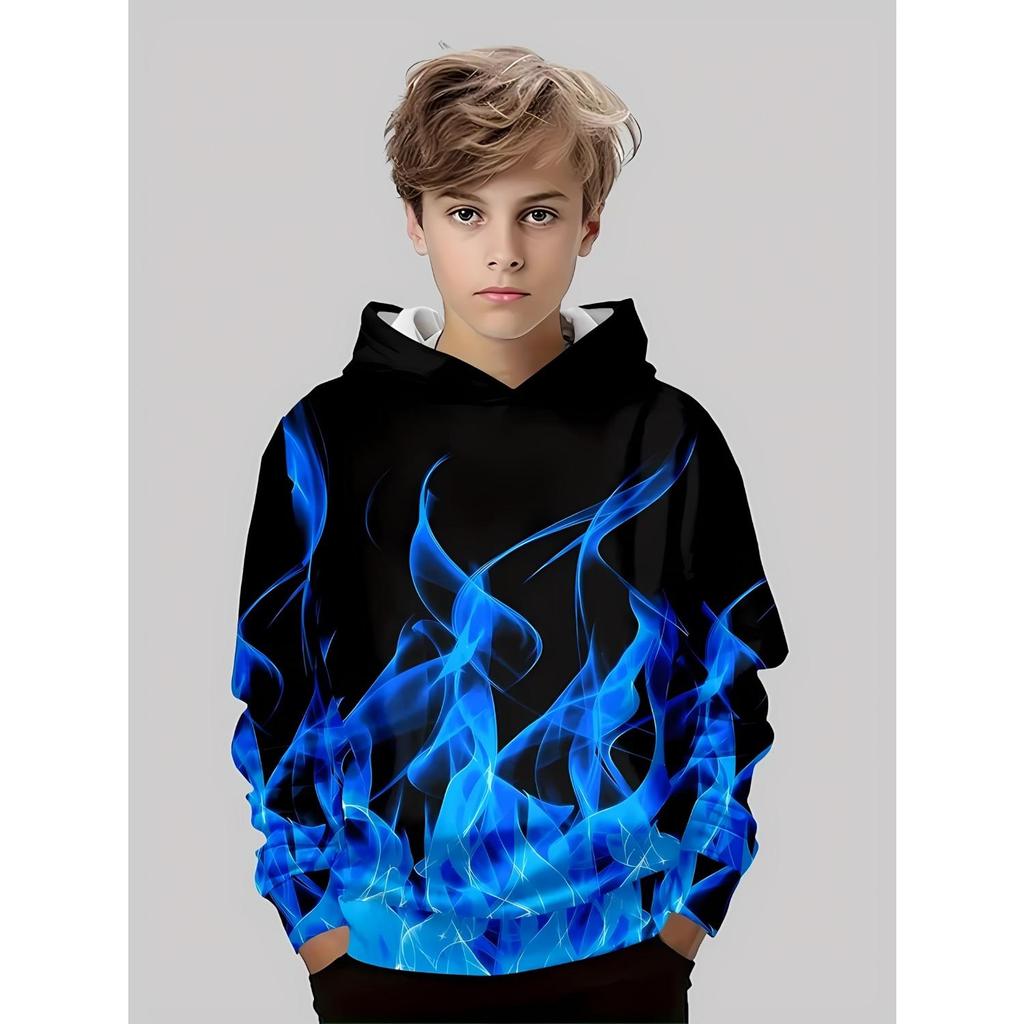 Children's 3D Printed Boy and Girl Hooded Sweatshirt, Children's Autumn and Winter Casual Fashion Pullover Sweatshirt, Hoodie
