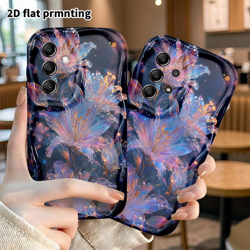 Phone Case: 2D Flat Samsung Galaxy A34 A35 M05 M06 S20 S22 S21 FE Plus 5G Protective Case, Crystal Lily, Christmas and Halloween Gifts
