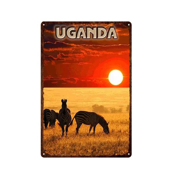 Morocco Hawaii Africa Sunset Scenery Metal Sign Vintage Travel Poster Hot Sale Wall Art Decoration Retro Iron Painting Tin Pl