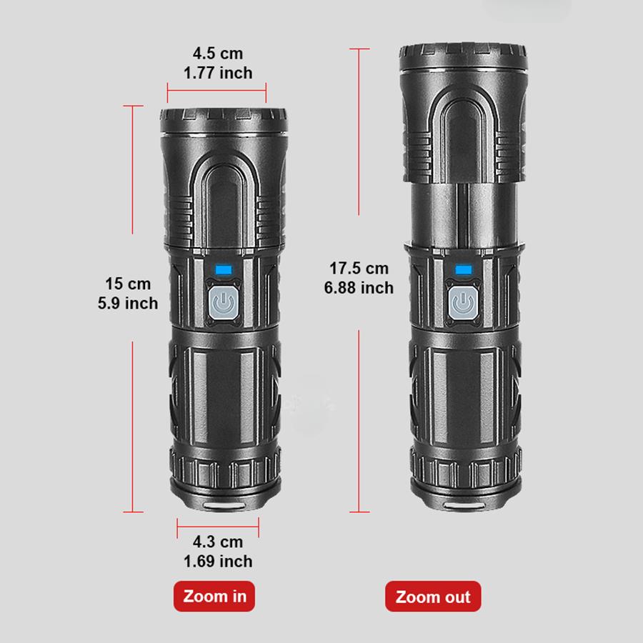 5000LM High Power LED Flashlight Super Bright Long Range 1500M Flashlights Rechargeable USB Fishing Camping Work Lamp