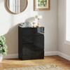Chest of Four High Gloss Front Drawers - Black