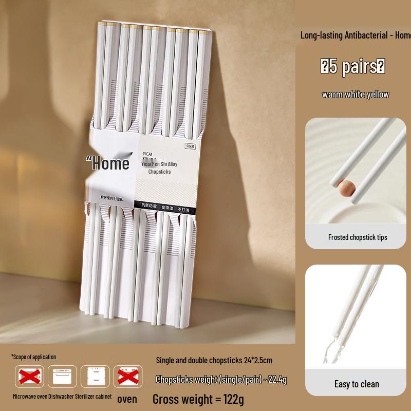 Beautiful Anti-Mold Household Alloy Chopsticks - One Per Family Member