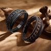 Men's Multi-layer Bracelet - Handmade Multi-layer Necklace - Retro Leather Perforated Woven Magnetic Snap Bracelet