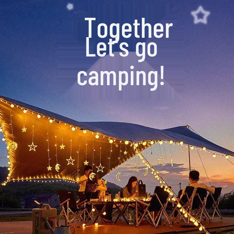 Solar LED Twinkling Star String Lights for Outdoor Camping, Tent, and Scene Arrangement Atmosphere.