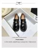 In Stock: Women's Patent Leather Camellia Small Gold Buckle Thick Sole Loafers, Non-Slip.