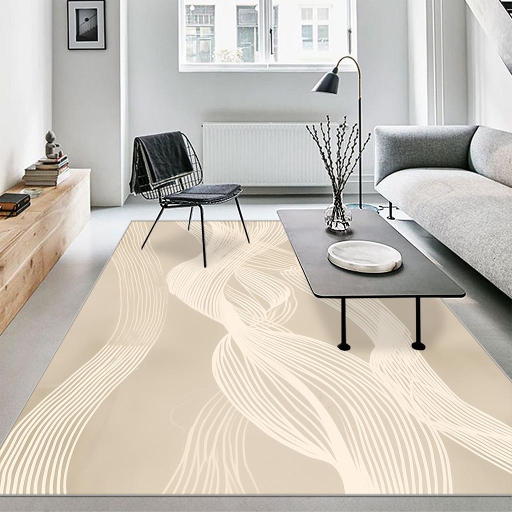 Modern Abstract Carpet Yellow Green Swirl Large Washable Rug for Living Room Bedroom Lounge Coffee Table Mat