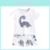 Malwee Boy Sommer Baumwoll T-Shirt und Shorts Set mit Cartoon-Dinosaurier-Aufdrucken für Kinder von 3 bis 8 Jahren