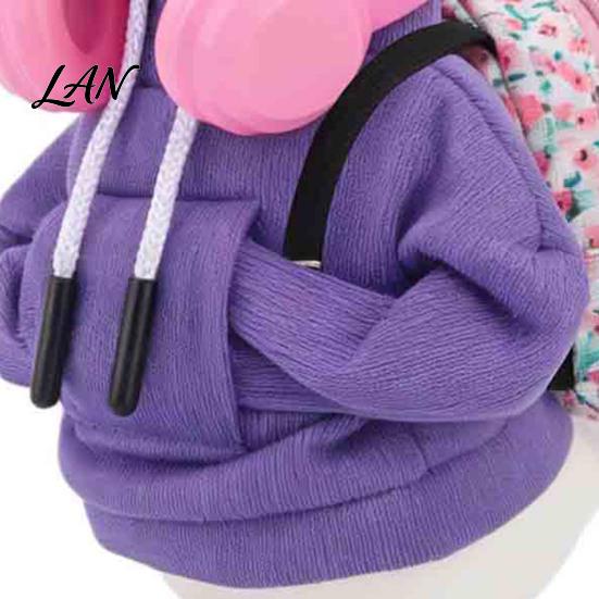 Trendy Miniature Play Set Mini Goose Clothing Accessories for 7 Inch Desktop Goose, Includes Hooded Decorative Apparel Sweatshirt Small Backpack