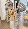 Dinosaur Suit Christmas Gift Funny Plush Dinosaur Skeleton Costume Headpiece - Cosplay Party Outfit with Exoskeleton Design