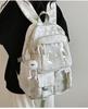 Middle School Chinese-Style Transparent Backpack with Multiple Pockets - Large Capacity, Waterproof, Wear-Resistant, Unisex, Light Luxury Design.