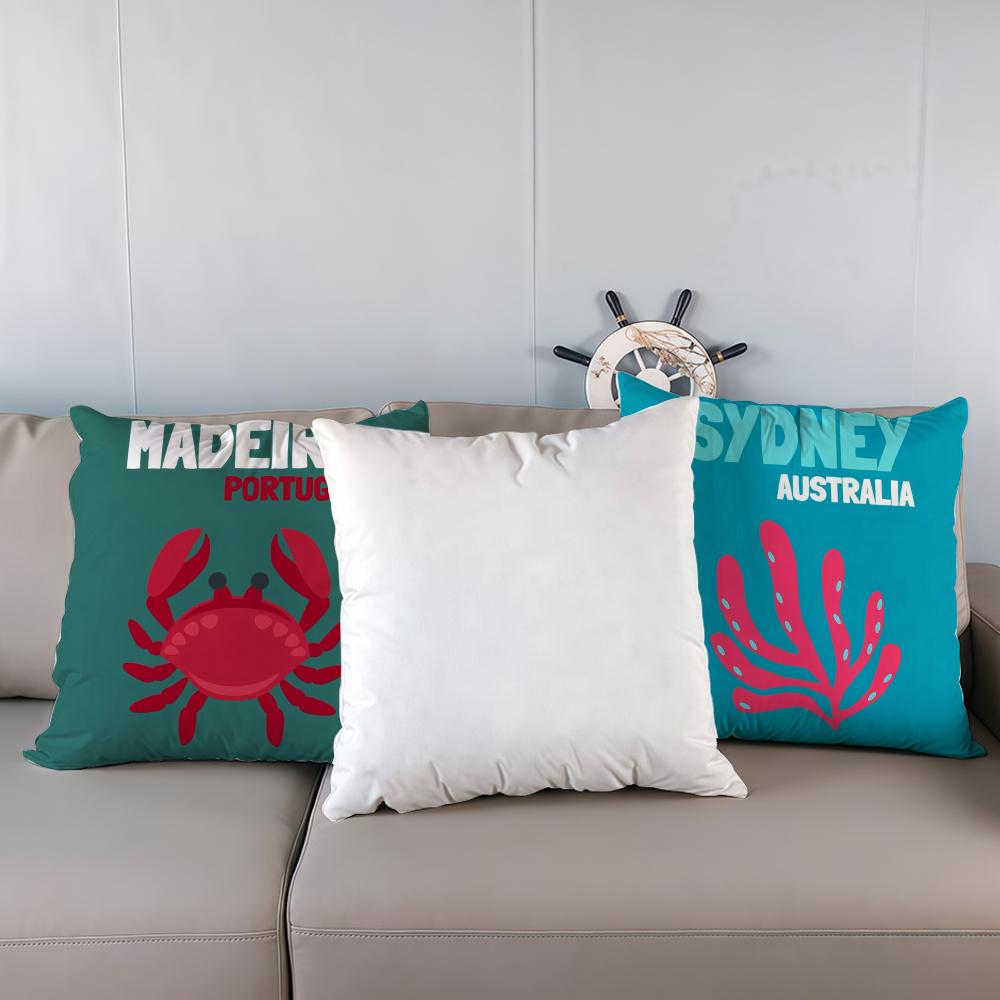 Pillow Case luxurious home office, sofa decorative Multi sized car seat cushions, pillowcases  Marine Life