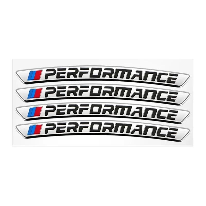 

4Pcs For BMW performance E90 E91 E92 E61 X1 X2 X3 M3 M5 Accessories Aluminum Car Badge Styling Wheel Hub Rims Decor Stickers