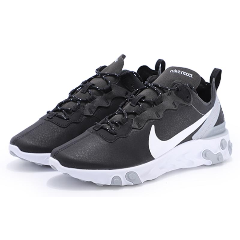 Nike React Element 55 Black White Grey Reflective Sneakers BV6668-011