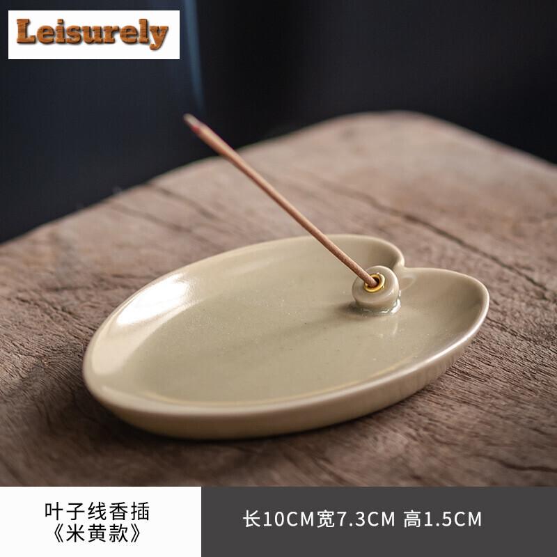 Chinesischer Keramik Blatt Räucherstäbchen Ofen Zuhause Arbeitszimmer Räucherhalter Aromatherapie Brenner Ofen Schreibtisch Dekoration Zubehör