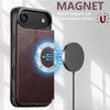 Magnetische Klapp-Brieftaschenhülle für iPhone 12/13 - Ölwachs-Leder, Magnetisches Laden, Kompatibel mit Apple 16/17 Pro Max