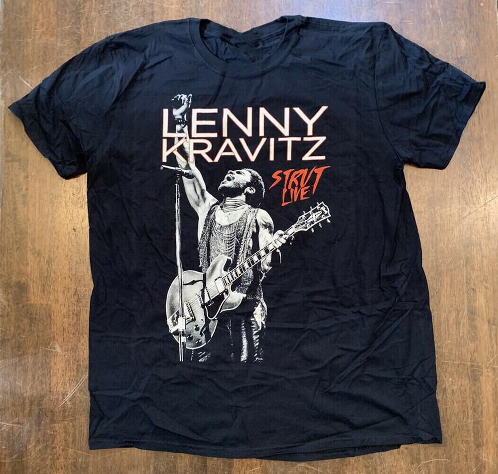 Retro Lenny Kravitz Strut World Tour Shirt Classic Black Unisex S-234XL AL658 Unisex T-Shirt S