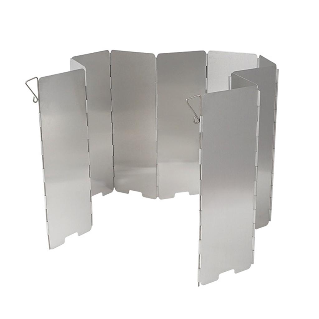 10 Plates Aluminum Alloy Camping Stove Windshield Alcohol Stove Windscreen Folding Burners Windshield with Storage Bag