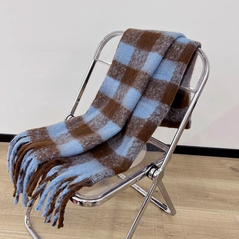 Winter Scarf For Women Cashmere Warm Plaid Pashmina Blanket Wraps Female Thick Soft Bufanda Big Tassel Shawl Long Poncho Echarpe