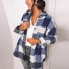 Women's Plaid Shirts Flannel Jacket Long Sleeve Button Shirts Coat Casual Coat Women