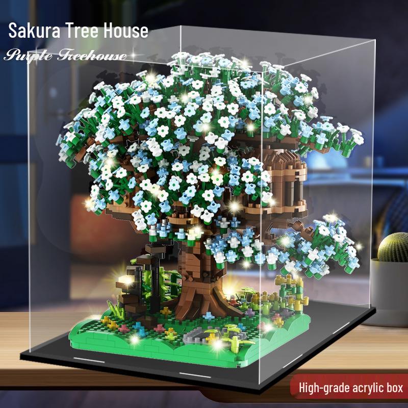 Compatible Purple Cherry Blossom Tree House for Lego with Castle Bouquet, Assembly Toys for Kids, Gift & Exquisite Ornament