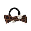 Sweet Stylish Size Pearl Hair Rope Popular Hair Accessories Vintage Leopard Print Bow Hair Rope Headband