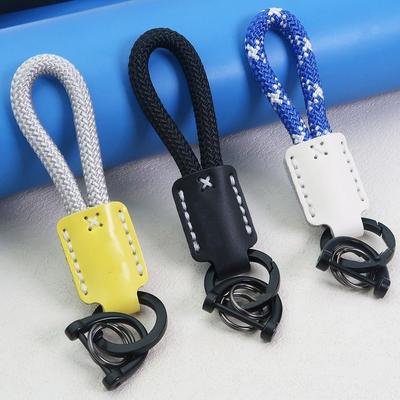 Handmade Gift Leather Keychain Braided Rope Bag Pendant Fashion Car Keychain