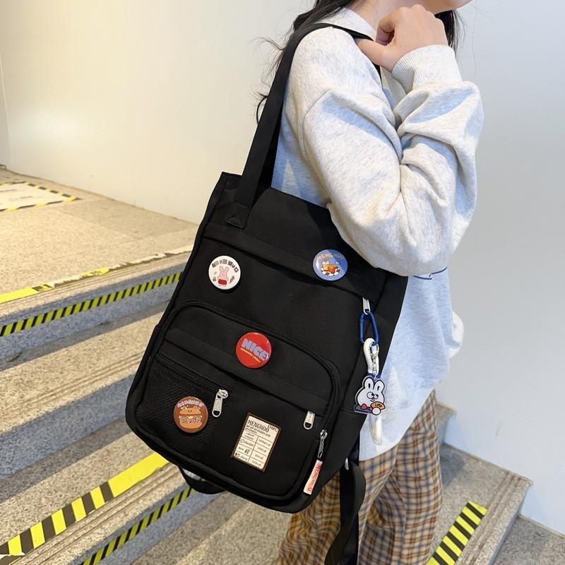 Large Capacity Japanese Style Nylon Tote Bag For Students And Commuters