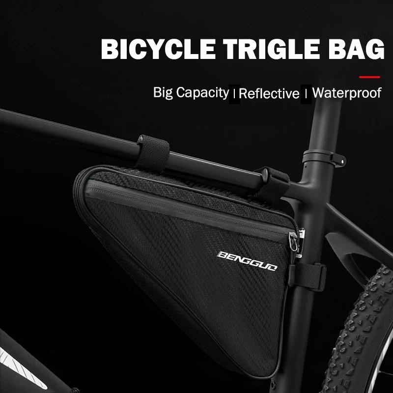 Outdoor Cycling Bicycle Triangle Bag, Large Capacity Bicycle Frame Storage Bag, Multifunctional Mountain Bike Front Tube Bag